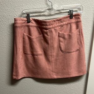 Pink velvet skirt